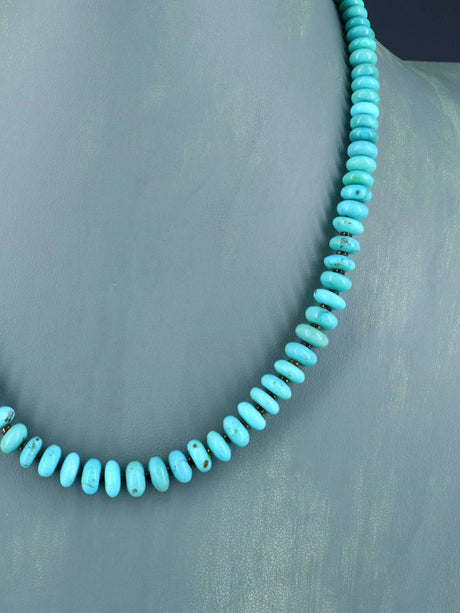 Native American Jewelry Single Strand Turquoise Necklace - PuebloDirect.com