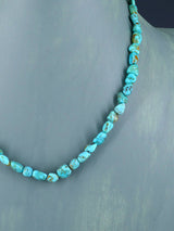 Native American Jewelry Single Strand Turquoise Nugget Necklace - PuebloDirect.com