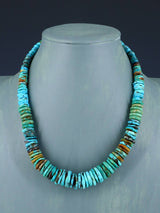 18" Native American Jewelry Single Strand Turquoise Necklace - PuebloDirect.com