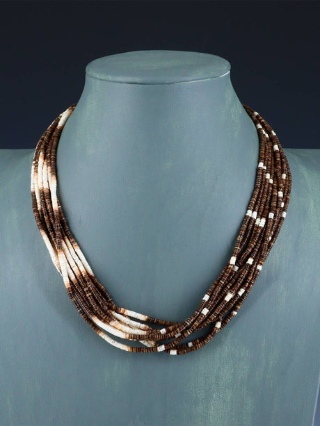 Native American Santo Domingo Ten Strand Heishi Necklace - PuebloDirect.com