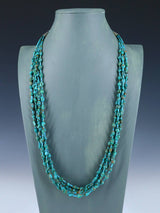 Native American Jewelry Five Strand Turquoise Necklace - PuebloDirect.com
