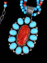 Native American Jewelry Sleeping Beauty Turquoise Beaded Cluster Necklace - PuebloDirect.com