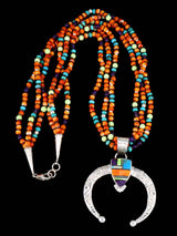 Native American Jewelry Inlay Naja Beaded Necklace - PuebloDirect.com