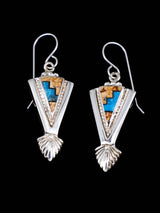 Navajo Inlay Multistone Sterling Silver Squash Blossom Necklace Set - PuebloDirect.com
