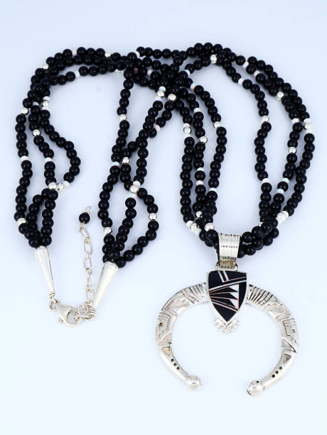 Native American Jewelry Inlay Naja Beaded Necklace - PuebloDirect.com