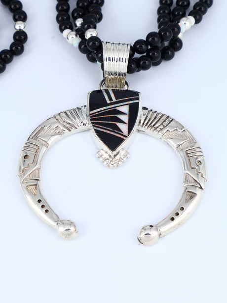 Native American Jewelry Inlay Naja Beaded Necklace - PuebloDirect.com
