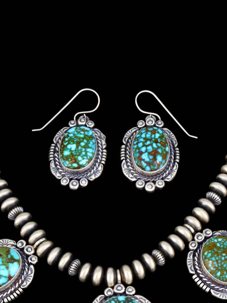 Navajo Jewelry Kingman Turquoise Necklace and Earrings Set - PuebloDirect.com