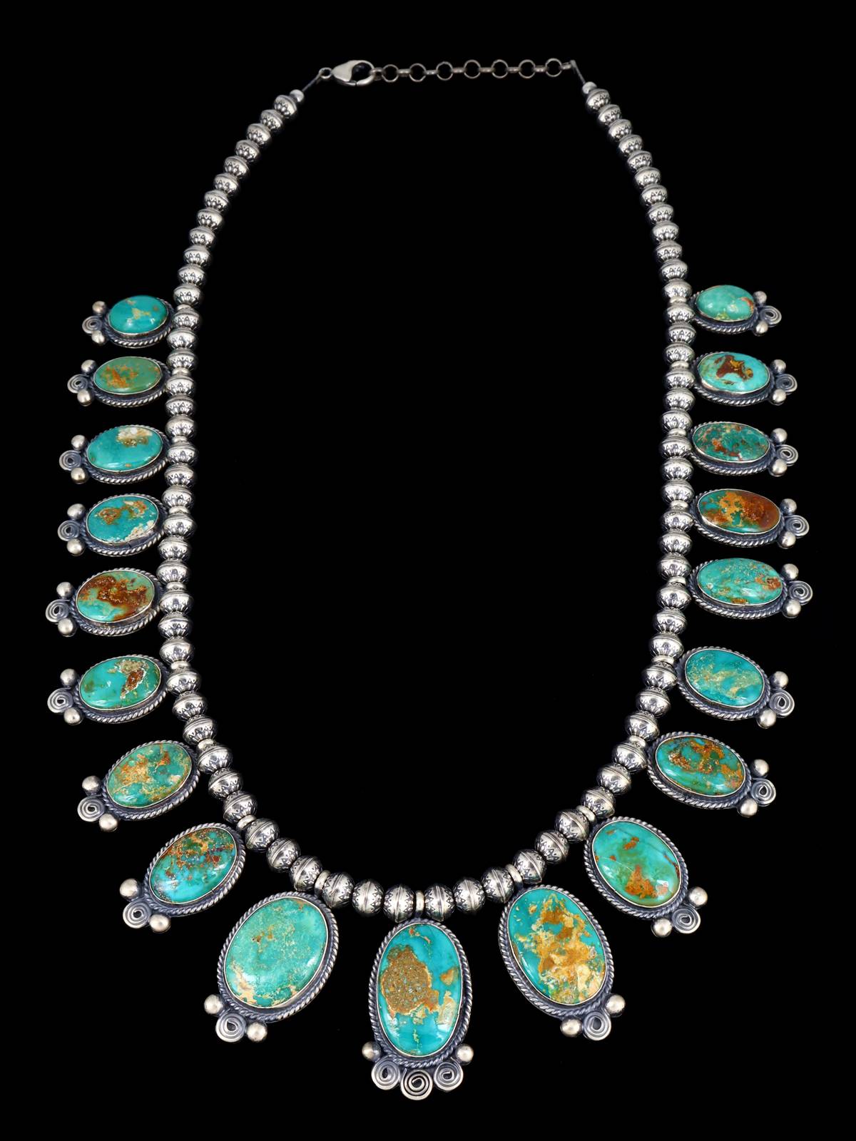 Navajo Sterling Silver Stone Mountain Turquoise Necklace