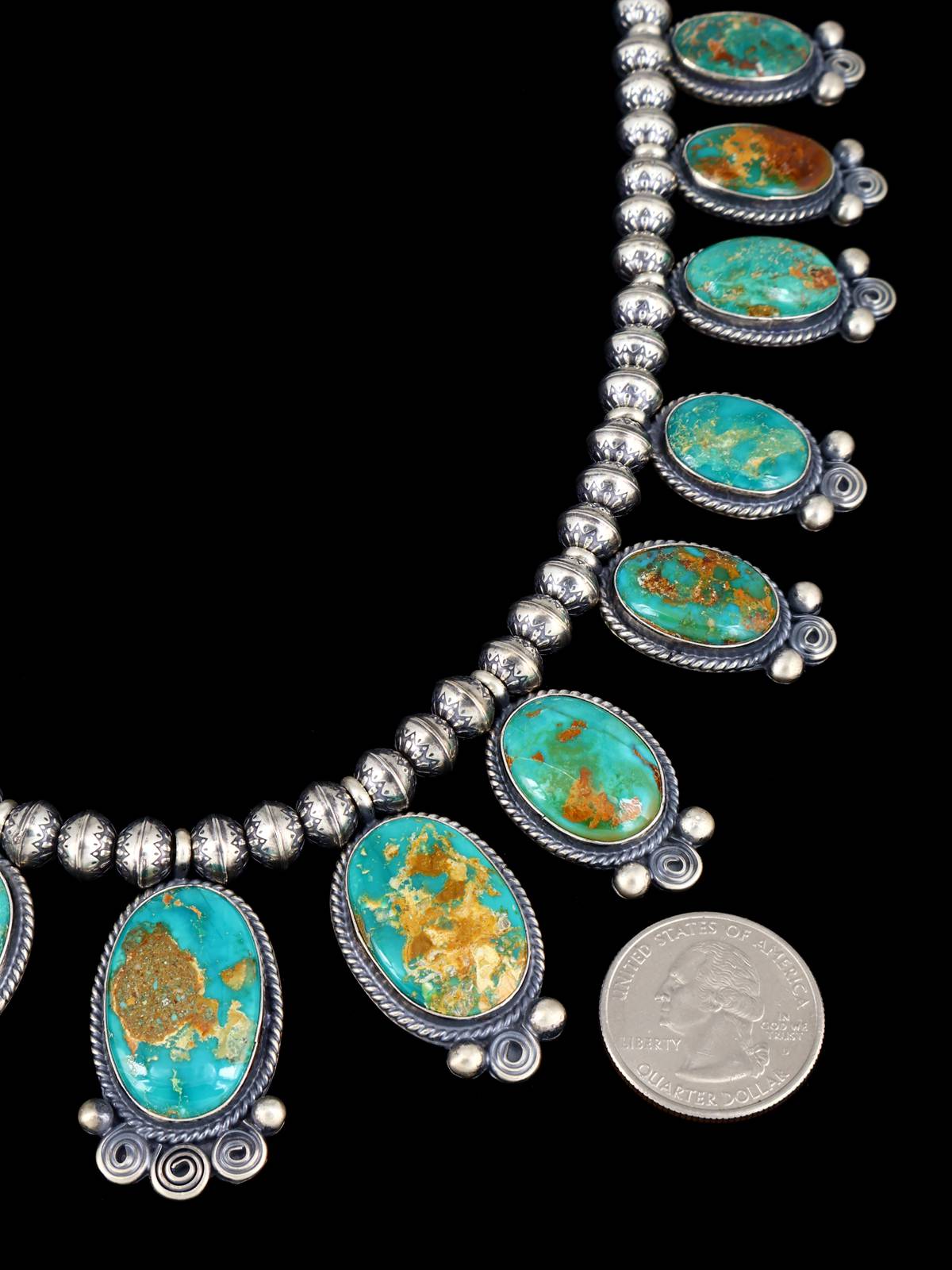 Navajo Sterling Silver Stone Mountain Turquoise Necklace