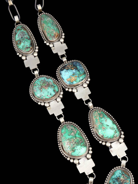 Native American Carico Lake Turquoise Lariat Y Necklace - PuebloDirect.com