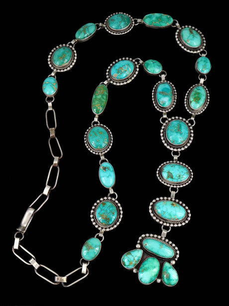 Native American Emerald Valley Turquoise Lariat Y Necklace - PuebloDirect.com