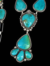 Native American Sterling Silver Armenian Turquoise Lariat Necklace - PuebloDirect.com