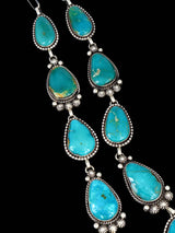 Native American Sterling Silver Armenian Turquoise Lariat Necklace - PuebloDirect.com