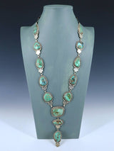 Native American Carico Lake Turquoise Lariat Y Necklace - PuebloDirect.com