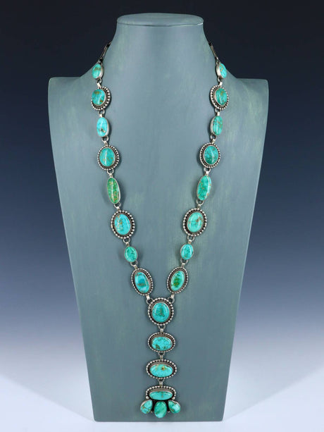 Native American Emerald Valley Turquoise Lariat Y Necklace - PuebloDirect.com