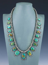 Navajo Sterling Silver Stone Mountain Turquoise Necklace - PuebloDirect.com
