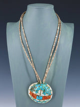 Old Santo Domingo Pueblo Inlaid Shell Necklace - PuebloDirect.com