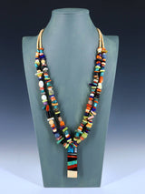 Native American Santo Domingo Multistone Mosaic Necklace - PuebloDirect.com