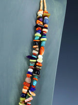 Native American Santo Domingo Multistone Mosaic Necklace - PuebloDirect.com