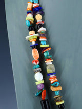 Native American Santo Domingo Multistone Mosaic Necklace - PuebloDirect.com