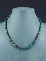 18" Navajo Turquoise Bone Beads Necklace