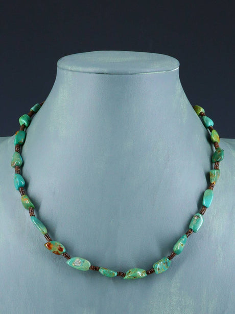 Native American Single Strand Turquoise and Heishi Necklace - PuebloDirect.com