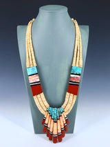 Native American Santo Domingo Shell Heishi Mosaic Necklace - PuebloDirect.com