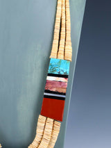 Native American Santo Domingo Shell Heishi Mosaic Necklace - PuebloDirect.com