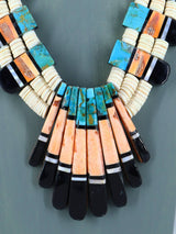 Native American Santo Domingo Shell Heishi Mosaic Necklace - PuebloDirect.com
