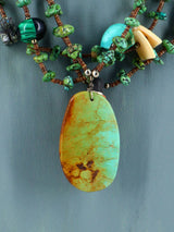 Native American Four Strand Turquoise Treasure Necklace - PuebloDirect.com