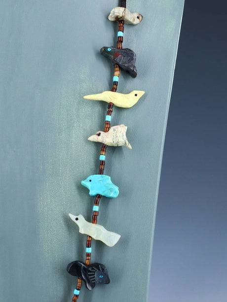 Native American Navajo Carved Fetish Animal Necklace - PuebloDirect.com