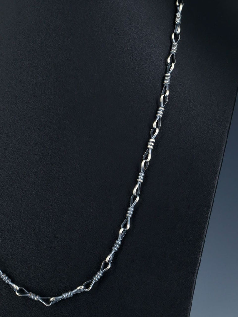Navajo 25" Handmade Sterling Silver Link Chain Necklace - PuebloDirect.com
