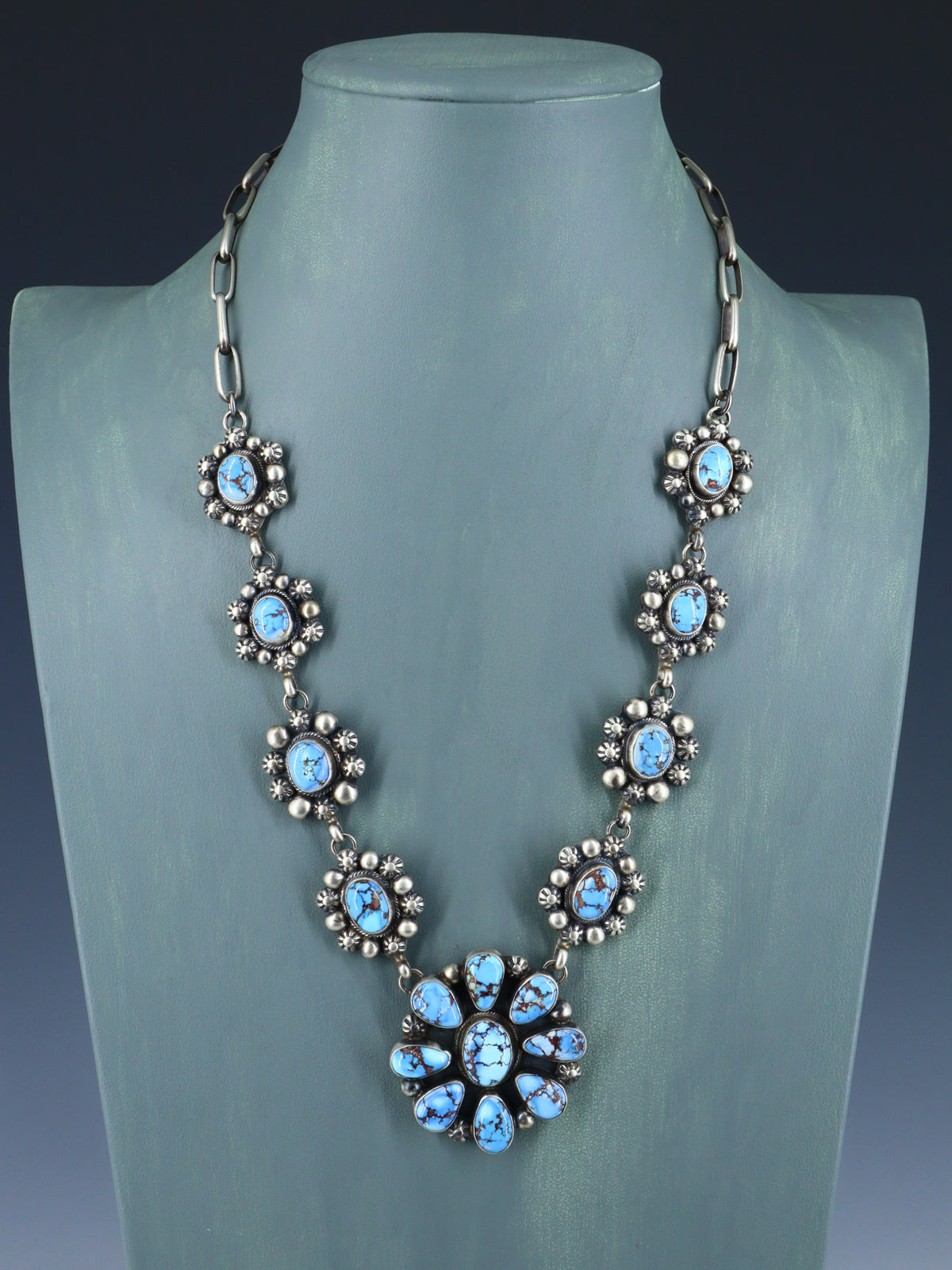 Native American Jewelry Golden Hill Turquoise Necklace - PuebloDirect.com