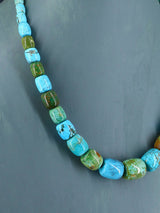 Navajo 18" Single Strand Barrel Bead Turquoise Necklace - PuebloDirect.com