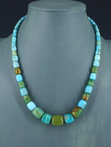 Navajo 19" Single Strand Barrel Bead Turquoise Necklace - PuebloDirect.com