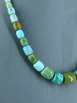 Navajo 19" Single Strand Barrel Bead Turquoise Necklace - PuebloDirect.com