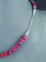 19" Single Strand Compressed Dyed Turquoise Necklace - PuebloDirect.com