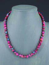 19" Single Strand Compressed Dyed Turquoise Necklace - PuebloDirect.com