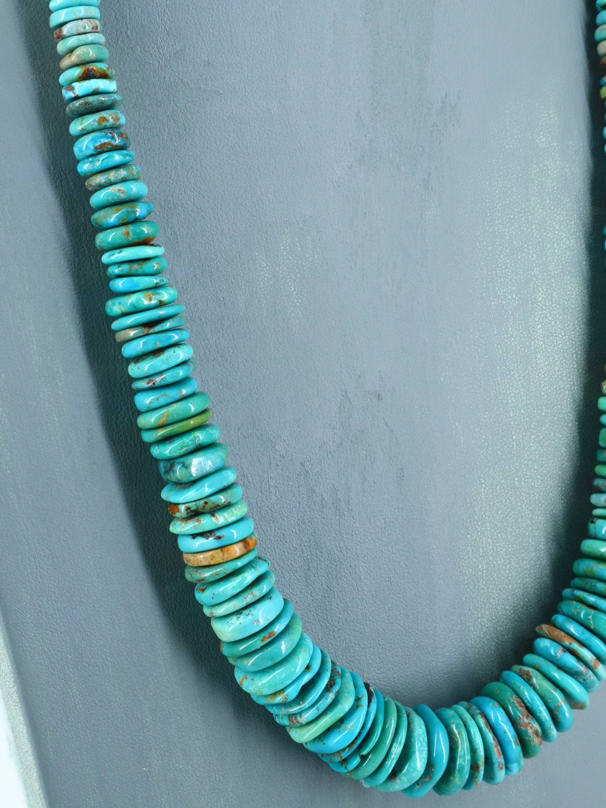 Single Strand Polychrome Graduated Turquoise Necklace - PuebloDirect.com