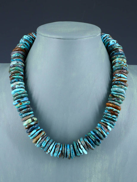 19" Navajo Single Strand Chunky Turquoise Necklace - PuebloDirect.com