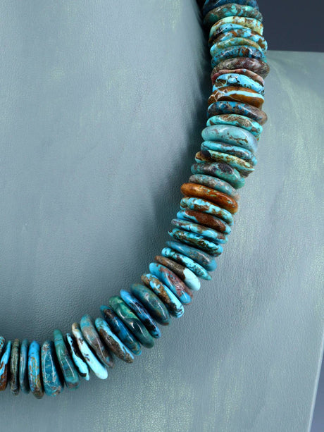 19" Navajo Single Strand Chunky Turquoise Necklace - PuebloDirect.com