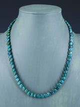 19" Navajo Single Strand Turquoise Disc Necklace - PuebloDirect.com