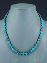 Navajo 18" Single Strand Turquoise Cushion Bead Necklace - PuebloDirect.com