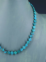 Navajo 18" Single Strand Turquoise Cushion Bead Necklace - PuebloDirect.com