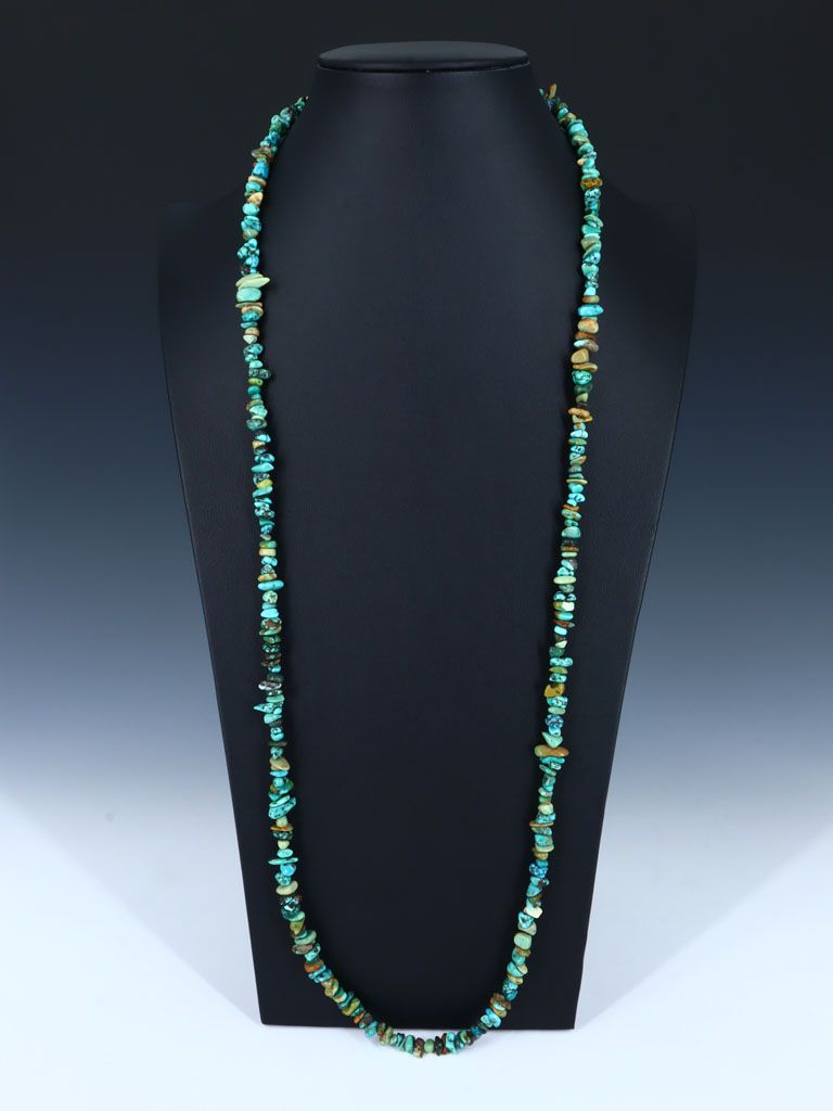 Native American Long Nugget Wrap Turquoise Necklace - PuebloDirect.com