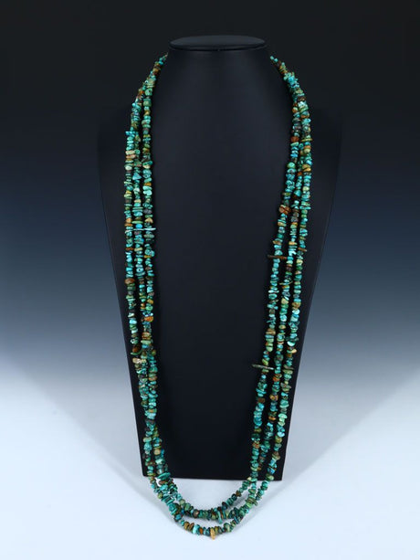 Native American Triple Strand Turquoise Necklace - PuebloDirect.com