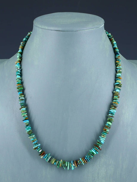 Navajo Single Strand Polychrome Turquoise Necklace - PuebloDirect.com