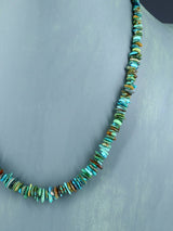 Navajo Single Strand Polychrome Turquoise Necklace - PuebloDirect.com