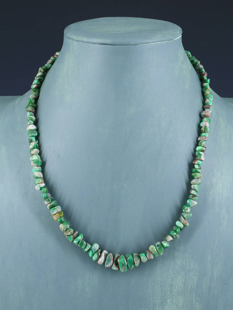 Navajo Single Strand Lucin Variscite Necklace - PuebloDirect.com