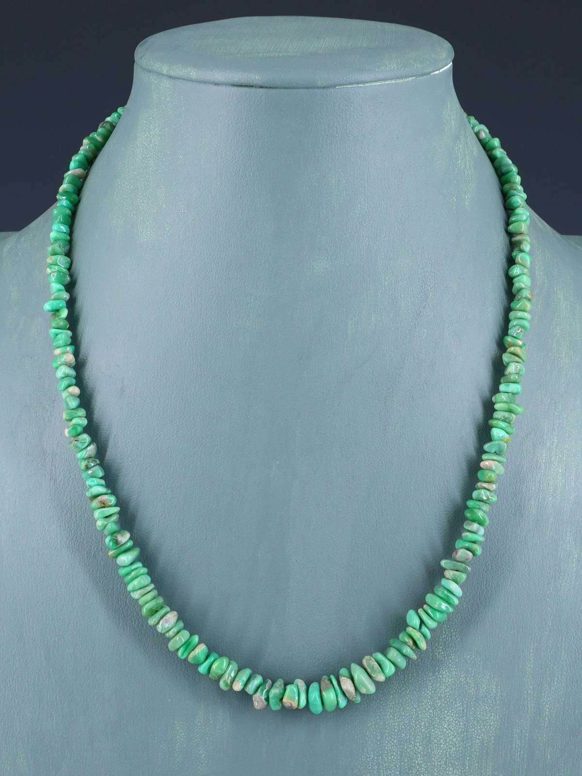 Navajo Single Strand Lucin Variscite Necklace - PuebloDirect.com